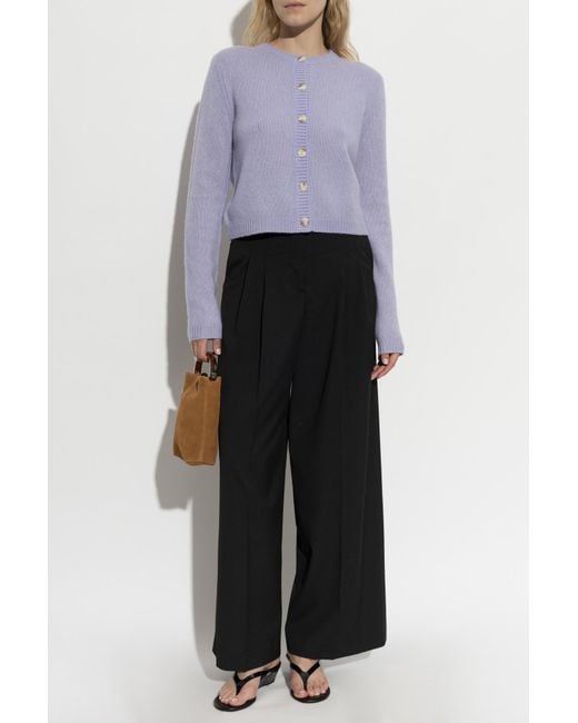 Lisa Yang Purple Cashmere Cardigan 'Felicia'