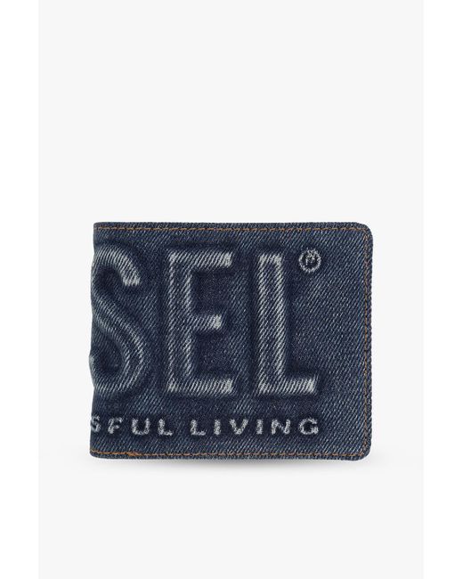 DIESEL Blue 'dsl Shopper 3d' Bifold Wallet for men