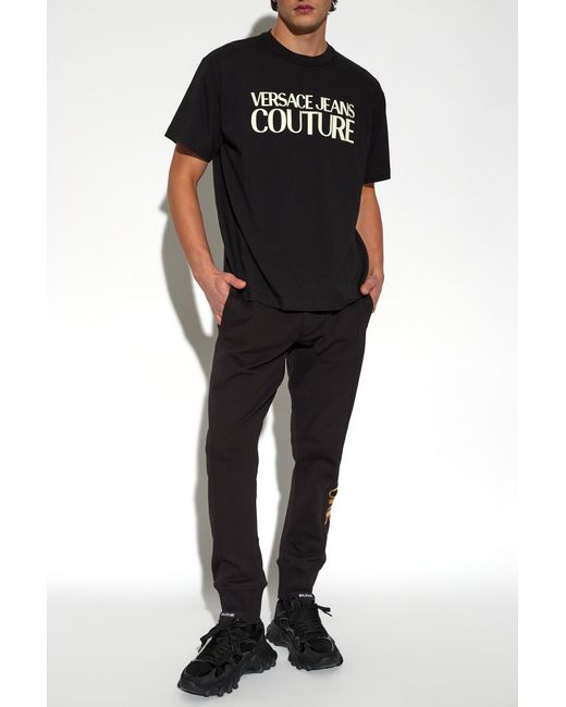 Versace Black Sweatpants With Logo, for men