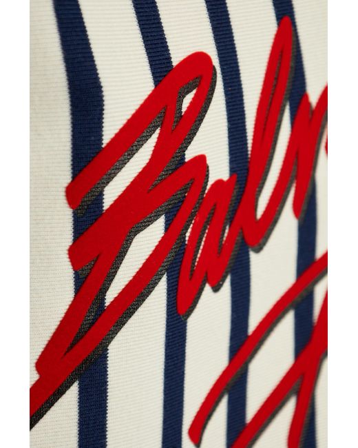 Balmain White Top With Stripe Pattern