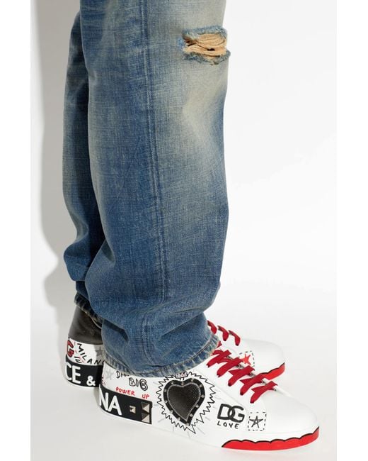 Dolce & Gabbana White Portofino Sports Shoes for men