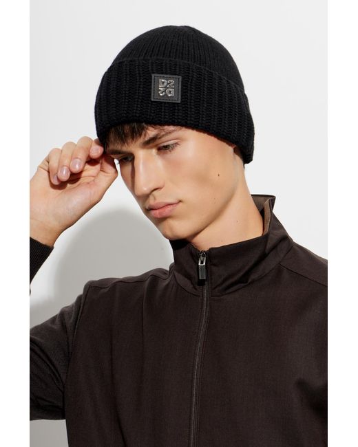 DSquared² Black Cap With Logo Patch for men
