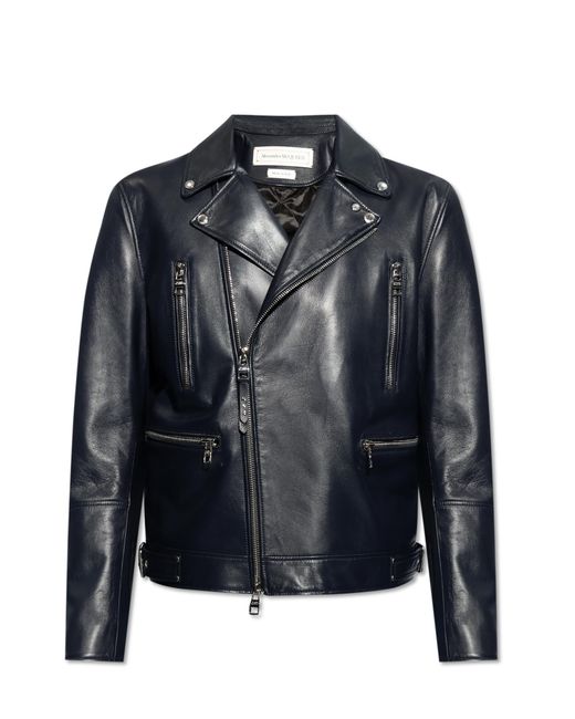 Alexander McQueen Black Leather Jacket, for men