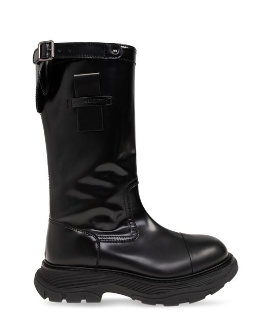 Alexander McQueen Black Leather Boots, for men