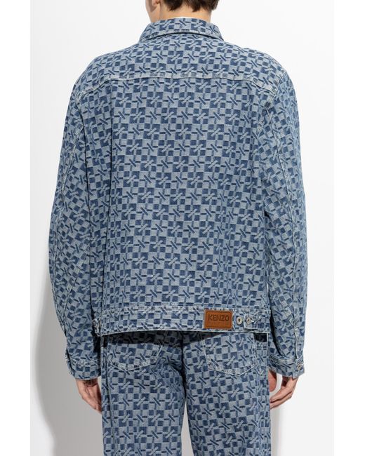 KENZO Blue Denim Jacket With Monogram for men