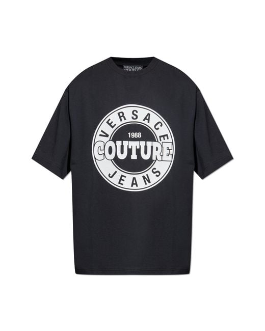 Versace Jeans Couture Black T-Shirt With Print for men