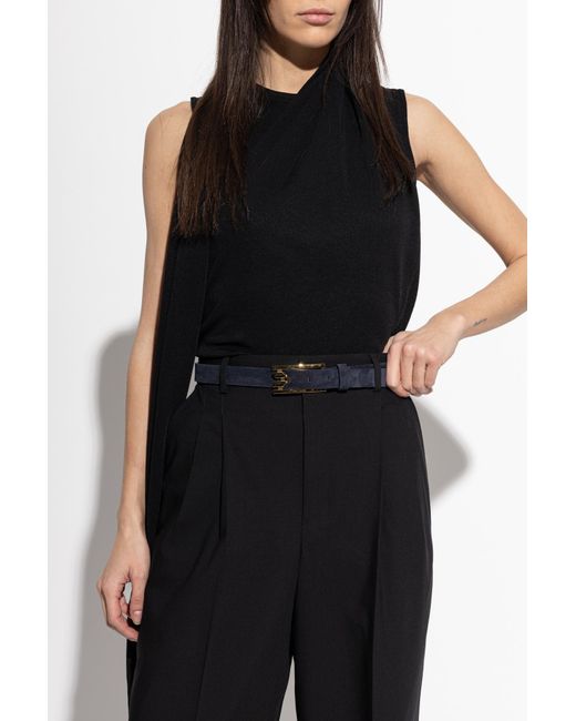 Victoria Beckham Black Leather Belt