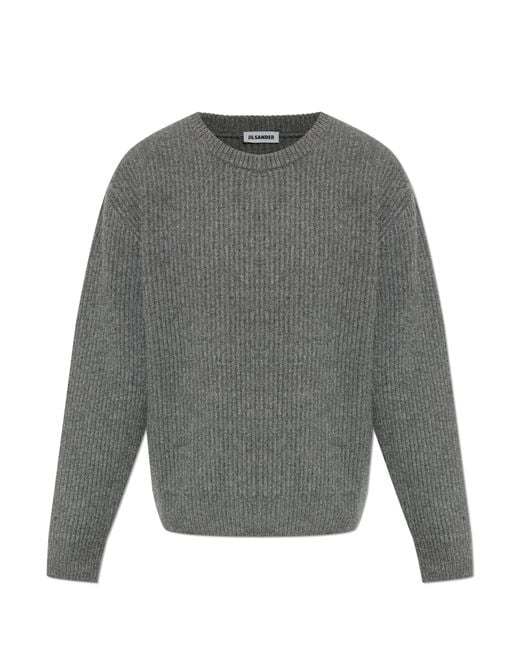 Jil Sander Gray Wool Sweater With A Crew Neck for men