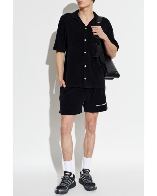 GALLERY DEPT. Black Shorts With Logo for men