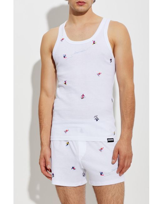 DSquared² White Top From The "Underwear" Collection for men