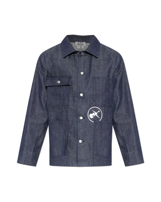 A.P.C. Blue 'Grand Jack' Jacket for men