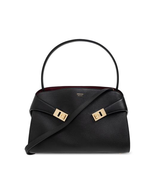 Ferragamo Black Leather Shoulder Bag