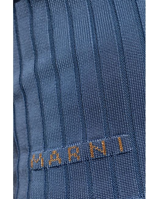 Marni Blue Vest With Logo,
