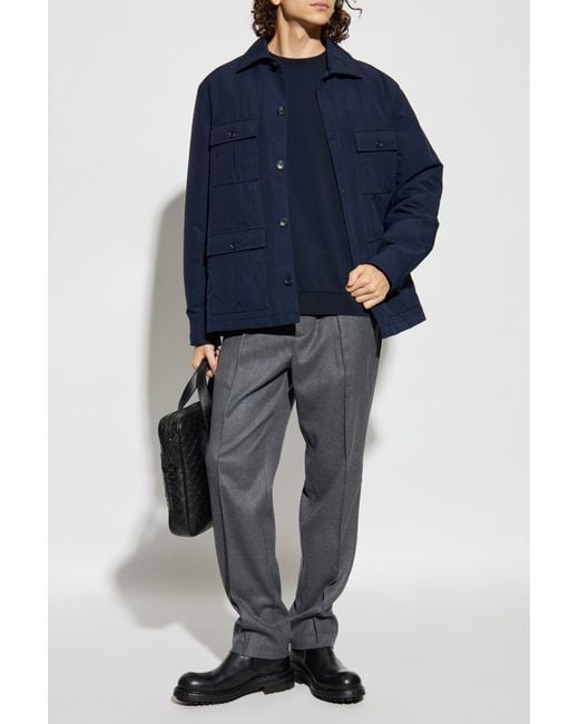 Emporio Armani Blue Sweatshirt With A Crew Neck for men