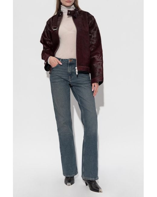 Samsøe & Samsøe Blue Leather Jacket 'Salita'