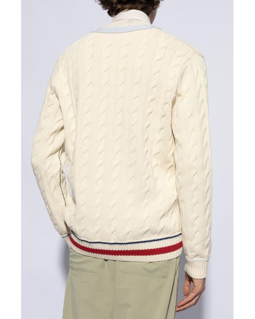 Lacoste White Cardigan With Logo for men