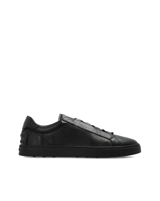 Tod's Black Leather Sports Shoes for men