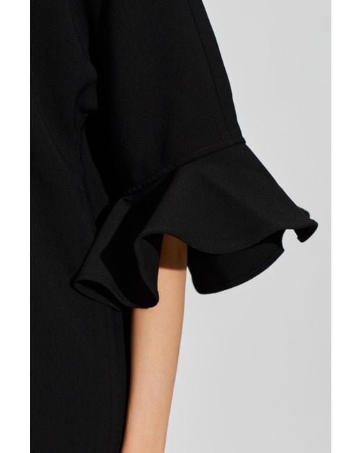 Ganni Black Dress With A V-Neckline