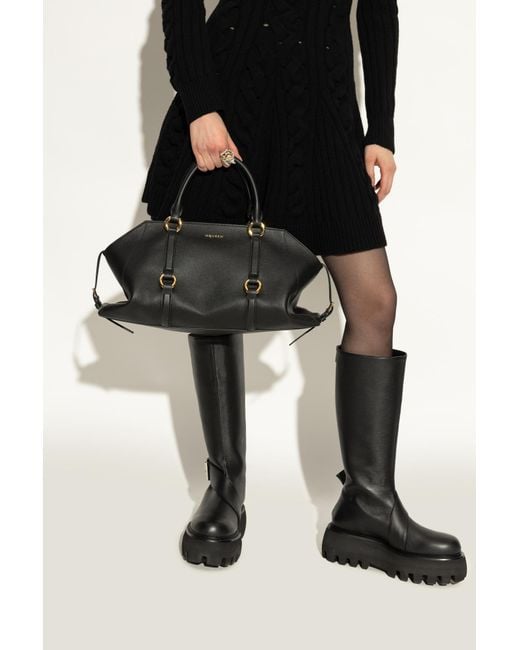 McQueen Black Farringdon Medium Hand-Held Bag