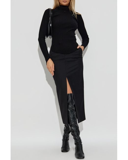 Courreges Black Turtleneck With Logo