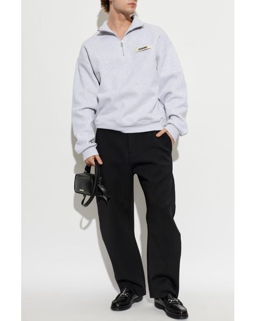 Jacquemus White Sweatshirt With A Stand-Up Collar for men