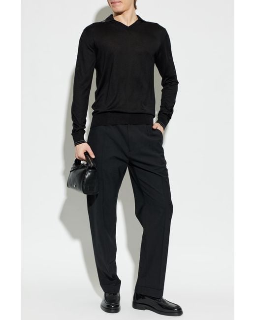 DSquared² Black Wool Trousers for men