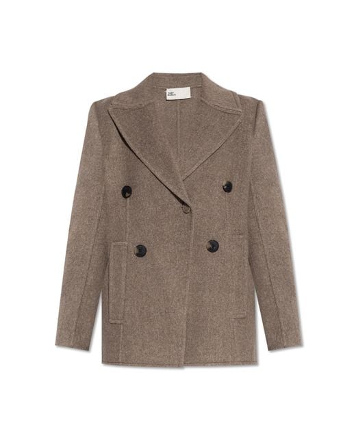 Tory Burch Brown Short Double-Breasted Coat