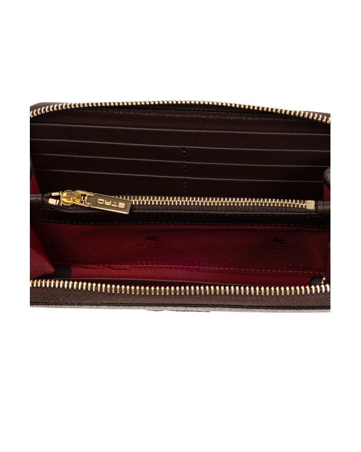 Etro Brown Wallet With Embroidered Logo