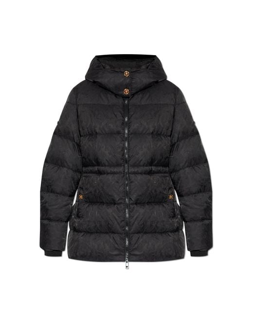 Versace Black Down Jacket With Detachable Hood