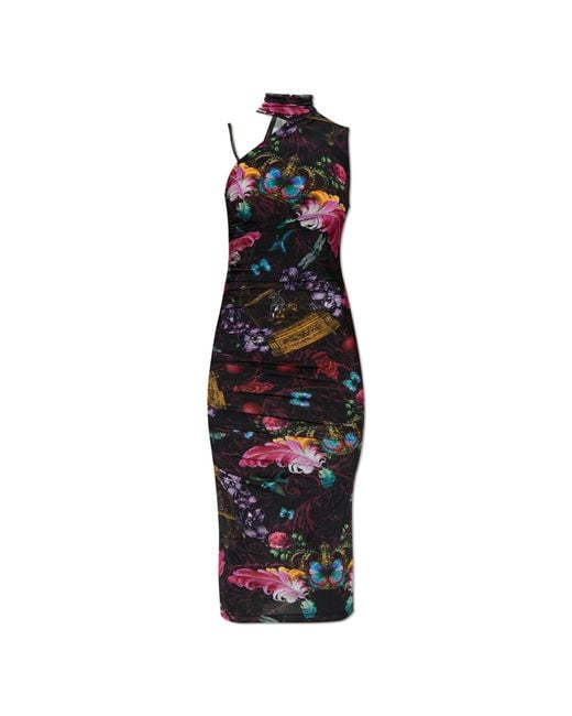 Versace Jeans Couture White Dress With Colorful Print