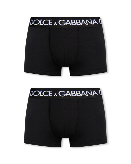 Dolce & Gabbana Black Branded Boxers 2-Pack for men