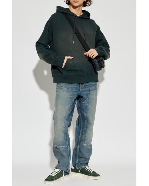 Golden Goose Deluxe Brand Green Sweatshirt With Logo for men