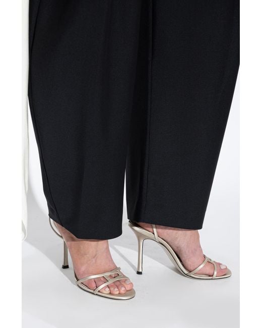 Jimmy Choo White Heeled Sandals '1998 Leo 100'