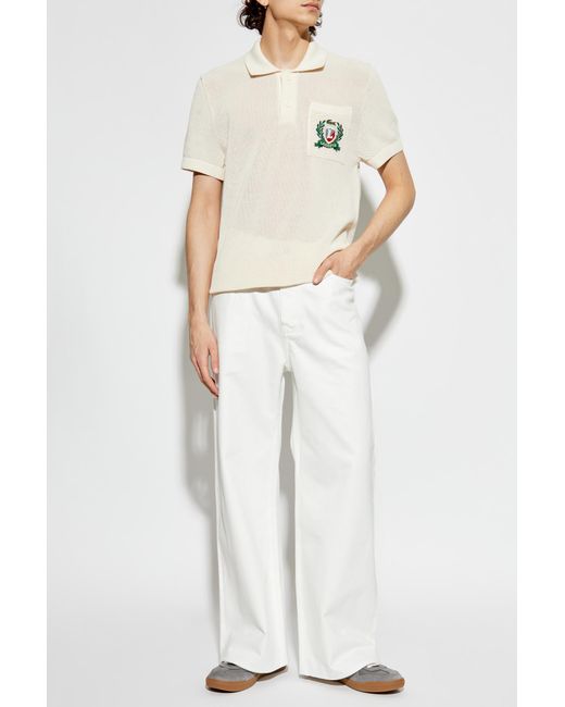 LACOSTE RUNWAY White Jeans With Logo for men