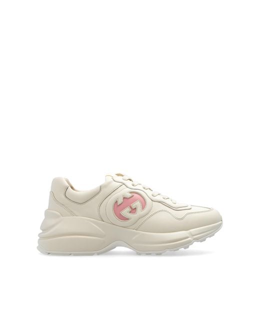 Gucci Rhyton Trainers in Natural Lyst UK