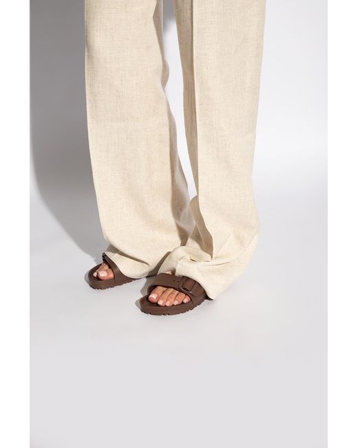 Birkenstock Brown 'Arizona Eva' Slides