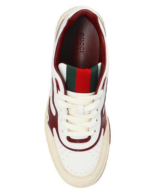 Gucci White Sneakers With Web Stripe,