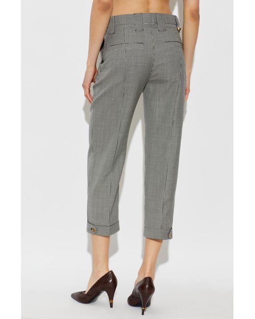 Versace Gray Wool Plaid Trousers