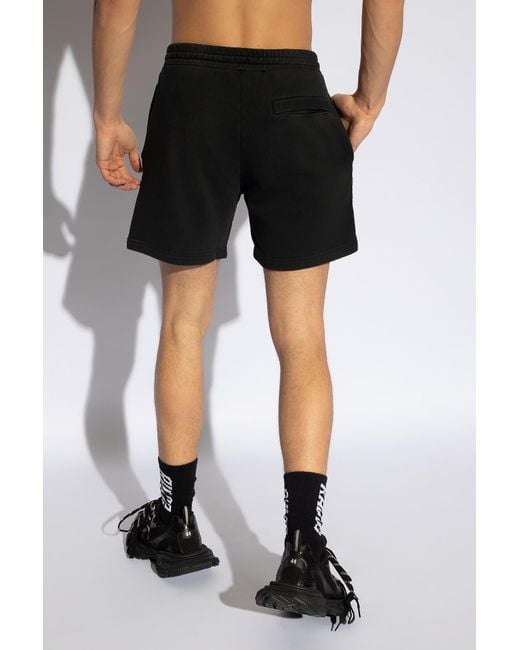 DIESEL Black 'p-stelt-n1' Shorts With Logo, for men