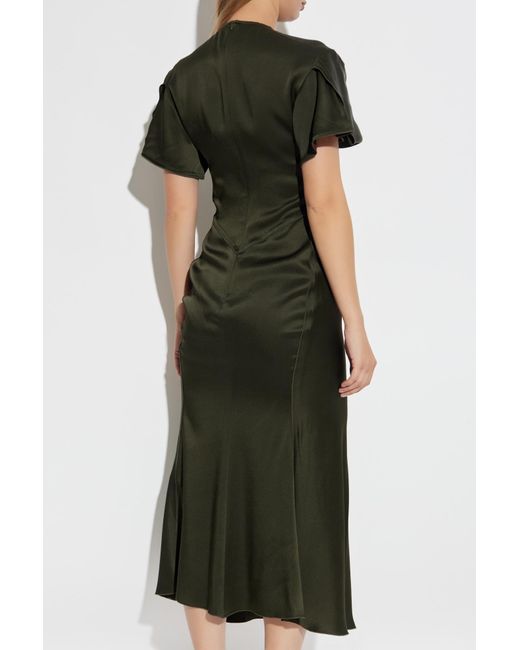Victoria Beckham Green Draped Dress