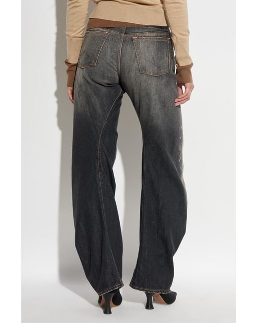 Acne Black Jeans With A Stain Effect