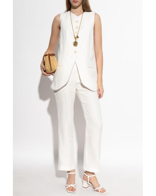 Etro White Linen Vest