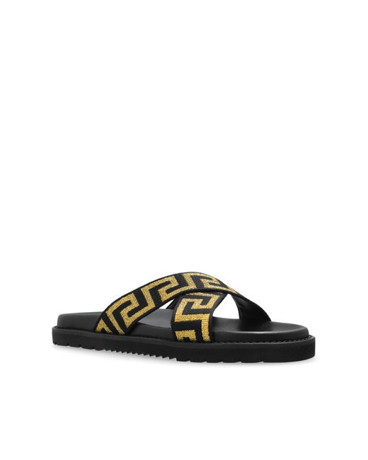 Versace Black Slides With Logo for men