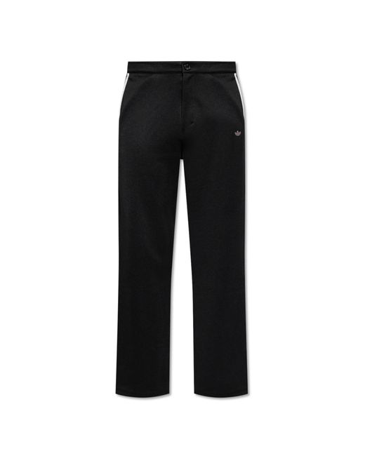 Adidas Originals Black Pants With Logo-Shaped Appliqué for men