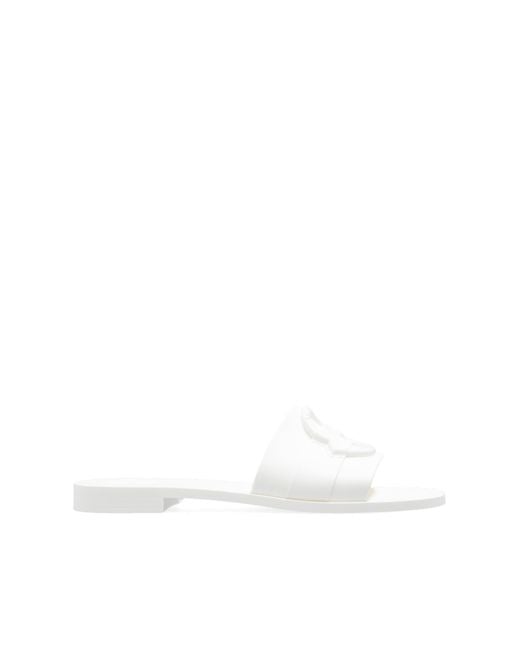 Moncler White Rubber Flip-Flops