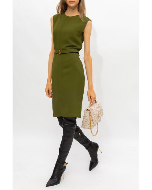 Burberry 'macy' Dress in Green Lyst