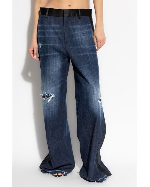 DSquared² Blue Wide-Leg Jeans