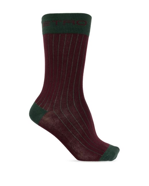 Etro Brown Cotton Socks, for men