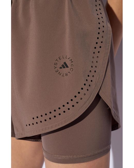 Adidas By Stella McCartney Brown Shorts With Logo