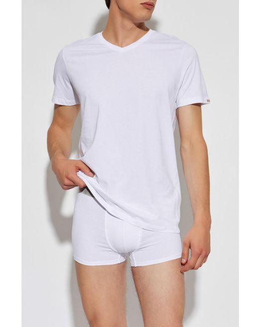 DIESEL White 3-Pack Of Underwear T-Shirts "Michael-D-Core-3Pack" for men